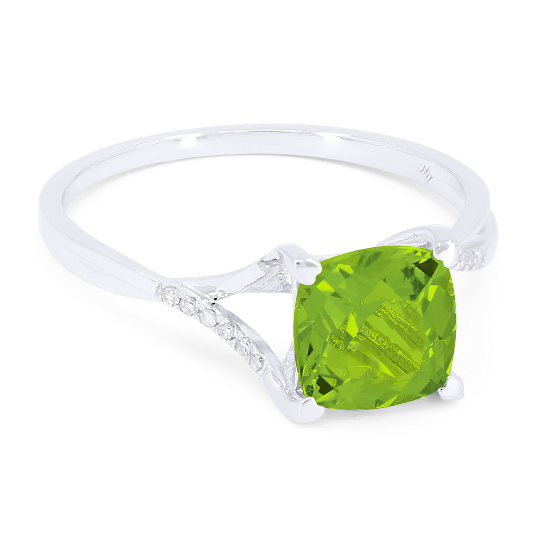 Rings - 14K White Gold,Peridot RING - R1581PRW - Ask Me Wear