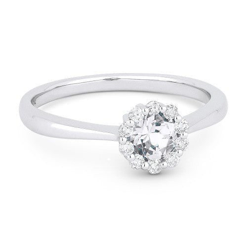 Rings - 14K White Gold,White Topaz RING - R1073WTW - Ask Me Wear