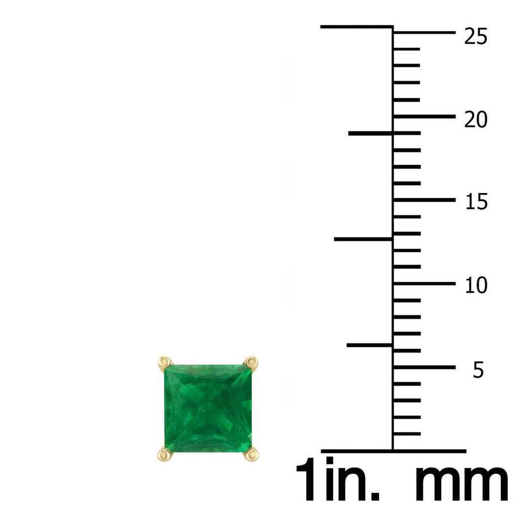 Jewelry - 14K Yellow Gold 5Mm Square Emerald Earrings - GER59033EM - Ask Me Wear