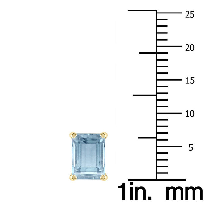 Jewelry - 14K Yellow Gold 6X4Mm Emerald Shaped Aquamarine Earrings - GER59058AQ - Ask Me Wear