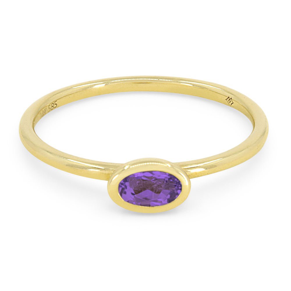 Rings - 14K Yellow Gold,Amethyst RING - R1499AMY - Ask Me Wear