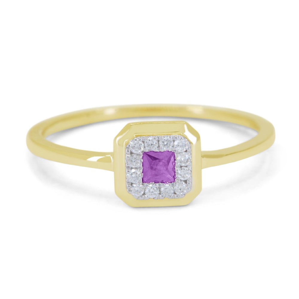 Rings - 14K Yellow Gold,Amethyst RING - R1802AMY - Ask Me Wear