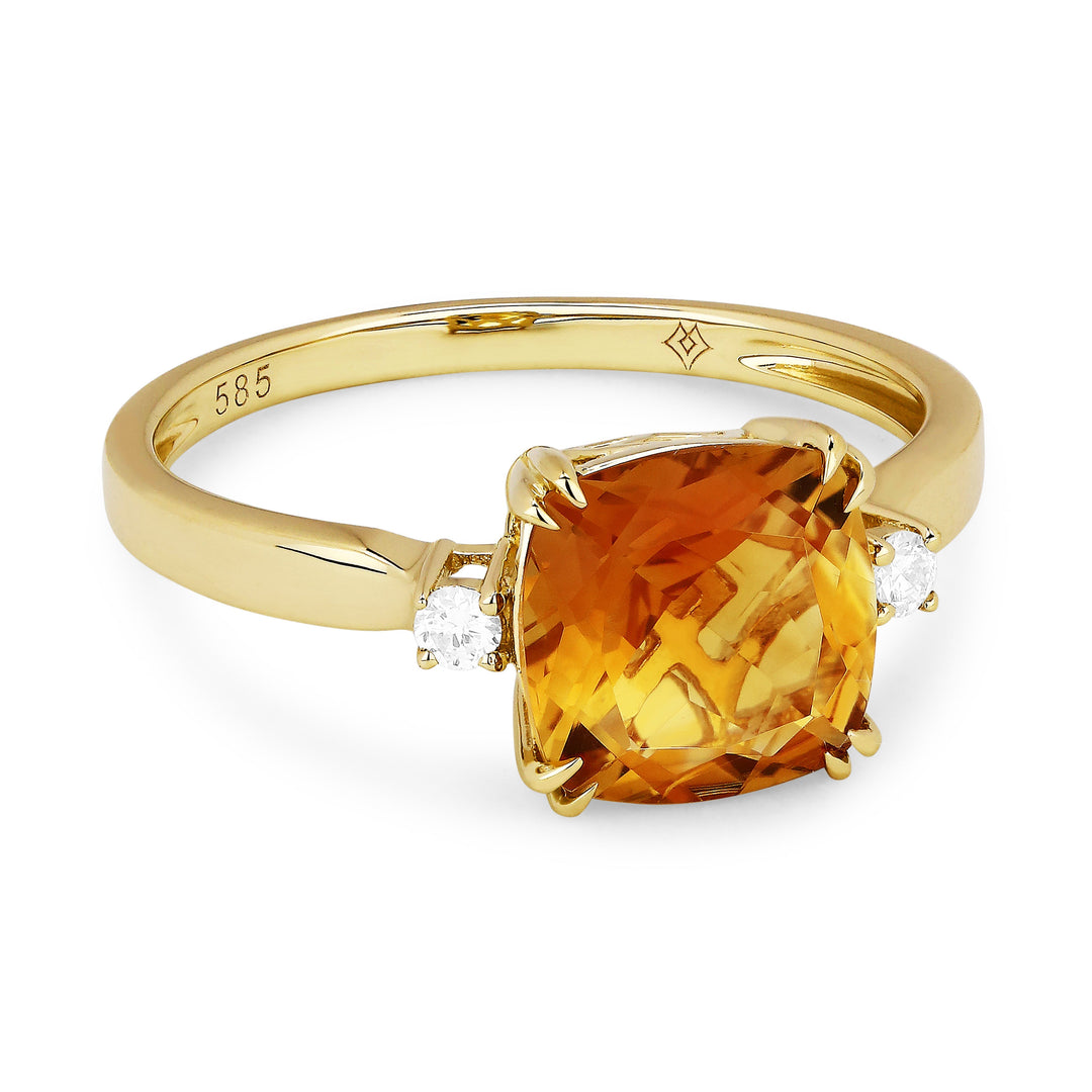 Rings - 14K Yellow Gold,Citrine RING - R1446CTY - Ask Me Wear