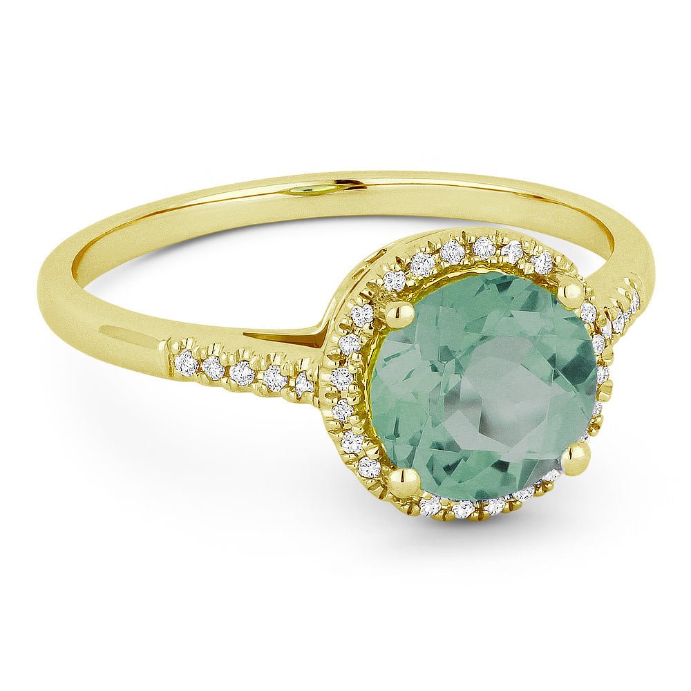 Rings - 14K Yellow Gold,Created Green Spinel RING - R1065GSY - Ask Me Wear