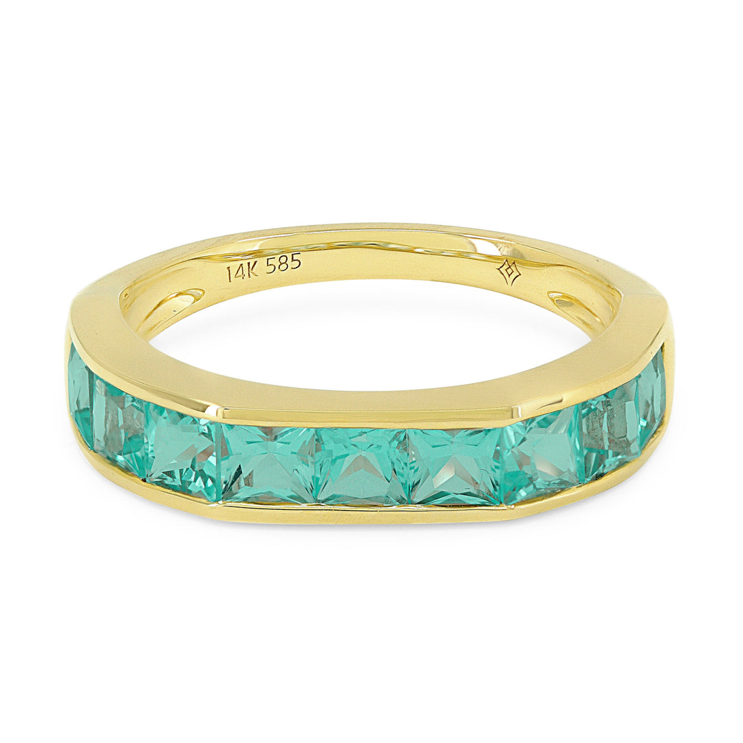 Rings - 14K Yellow Gold,Created Tourmaline Paraiba RING - R1512CPARY - Ask Me Wear