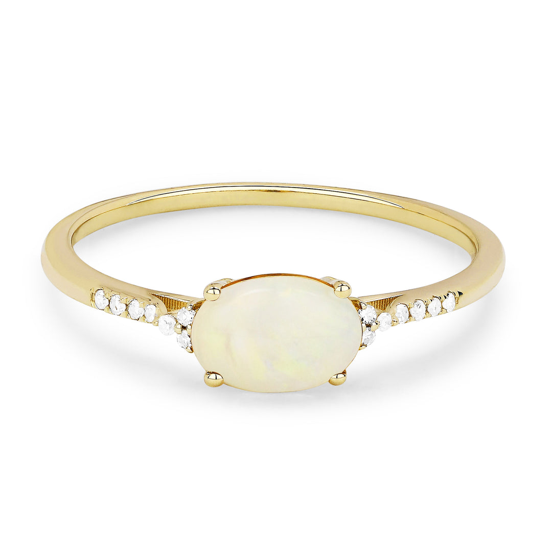 Rings - 14K Yellow Gold,Ethiopian Opal RING - R1444OPY - Ask Me Wear