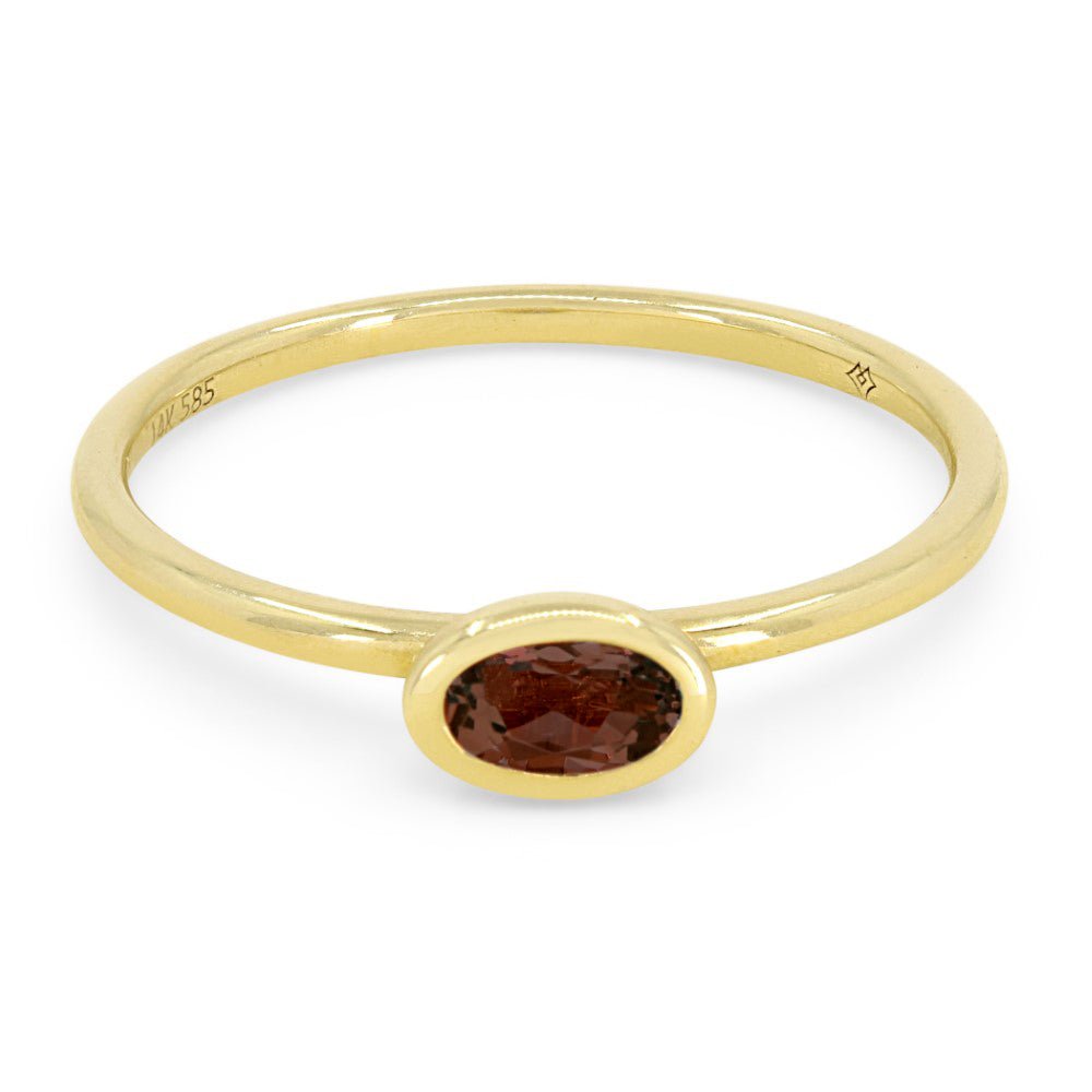 Rings - 14K Yellow Gold,Garnet RING - R1499GAY - Ask Me Wear