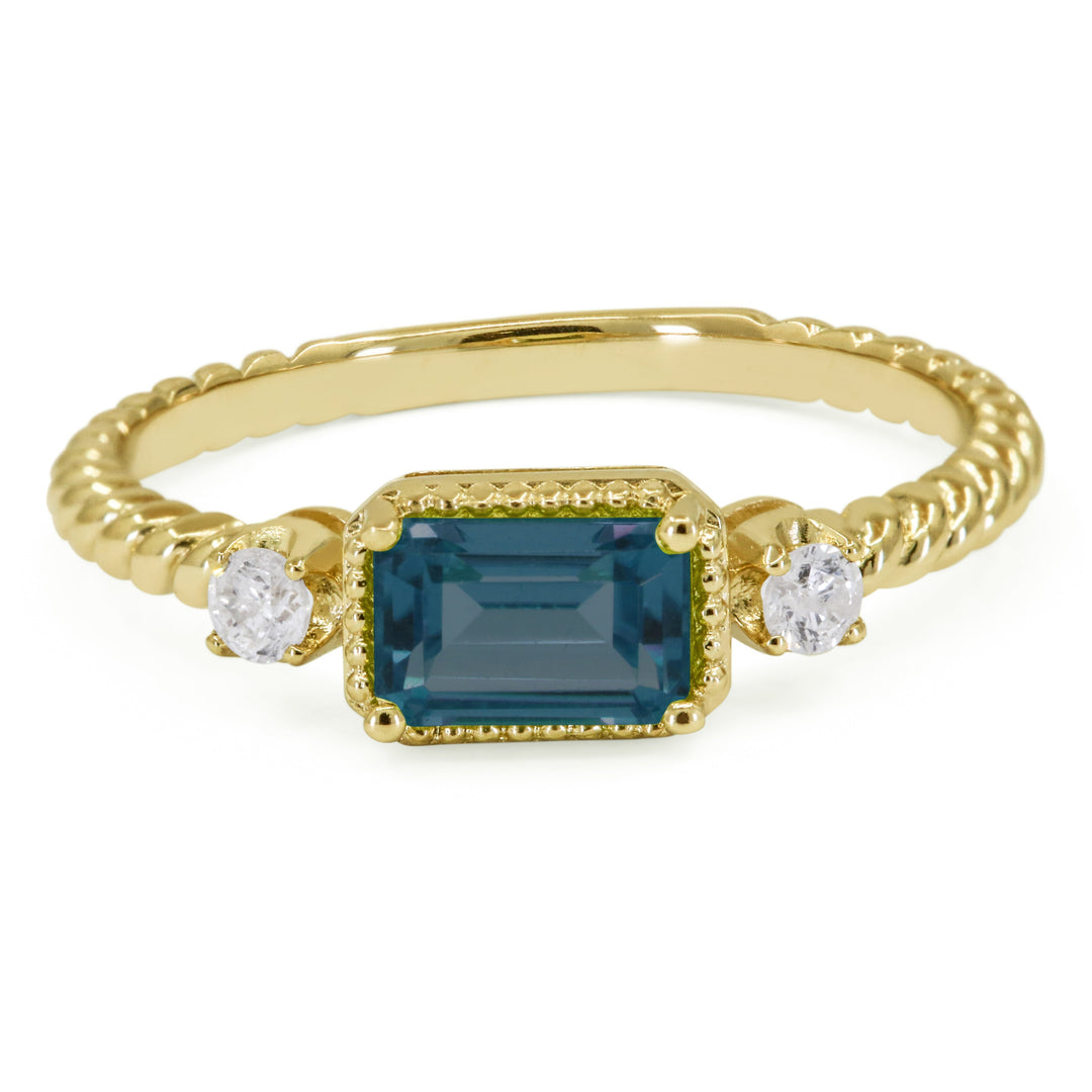 Rings - 14K Yellow Gold,London Blue Topaz RING - R1742LBTY - Ask Me Wear