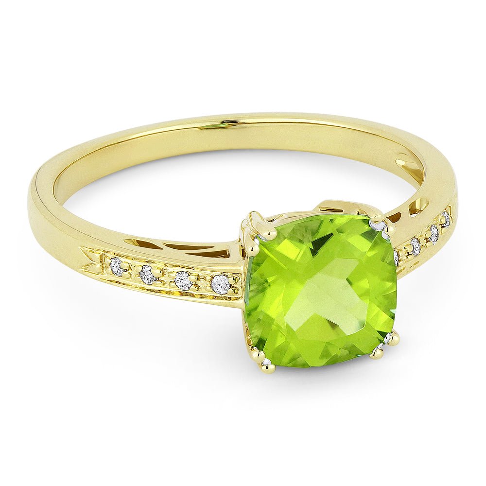 Rings - 14K Yellow Gold,Peridot RING - R1108PRY - Ask Me Wear