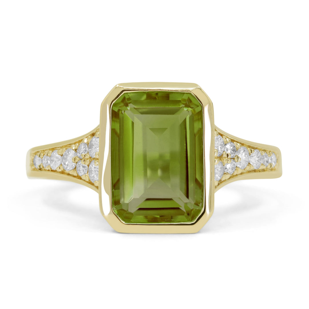 Rings - 14K Yellow Gold,Peridot RING - R1688PRY - Ask Me Wear