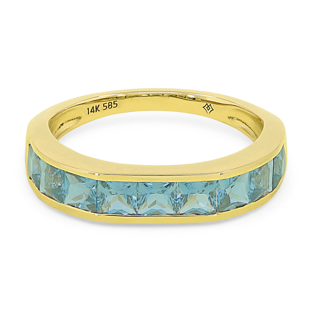 Rings - 14K Yellow Gold,Swiss Blue Topaz RING - R1512SWBTY - Ask Me Wear