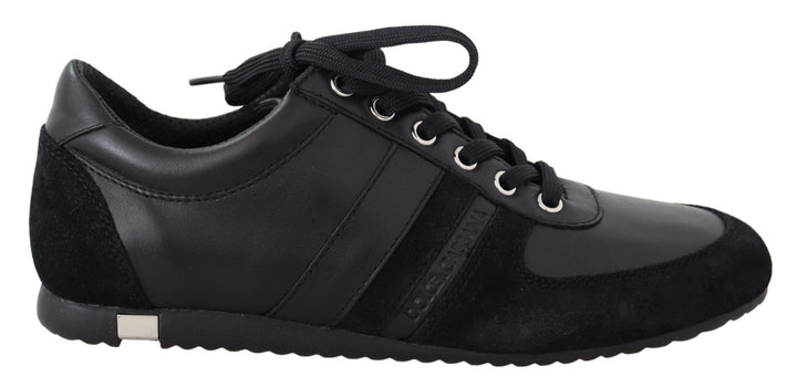 Dolce &amp; Gabbana Sample Sale Dolce &amp; Gabbana Black Logo Leather Casual Sneakers Shoes - | Designer outlet