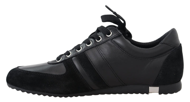 Dolce &amp; Gabbana Sample Sale Dolce &amp; Gabbana Black Logo Leather Casual Sneakers Shoes - | Designer outlet