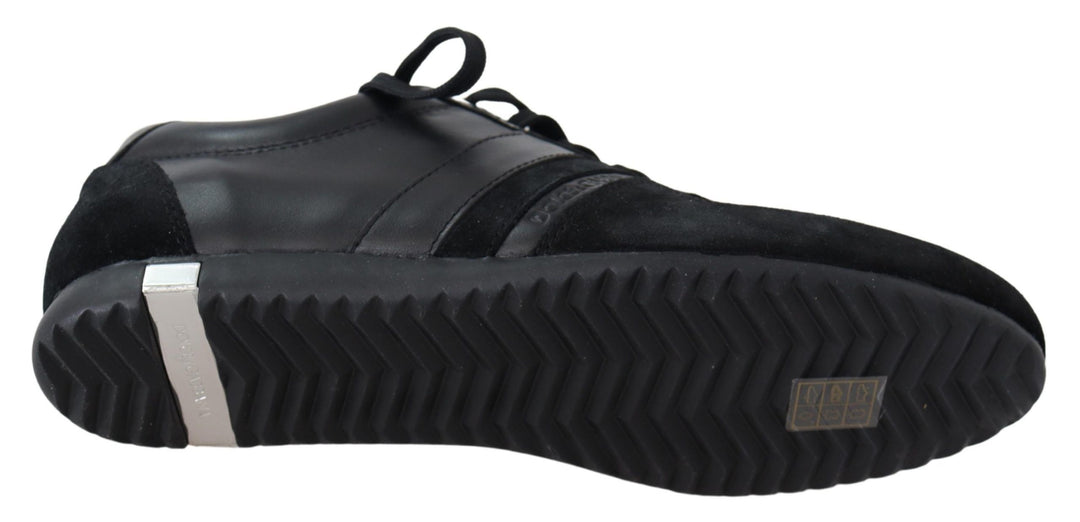 Dolce &amp; Gabbana Sample Sale Dolce &amp; Gabbana Black Logo Leather Casual Sneakers Shoes - | Designer outlet