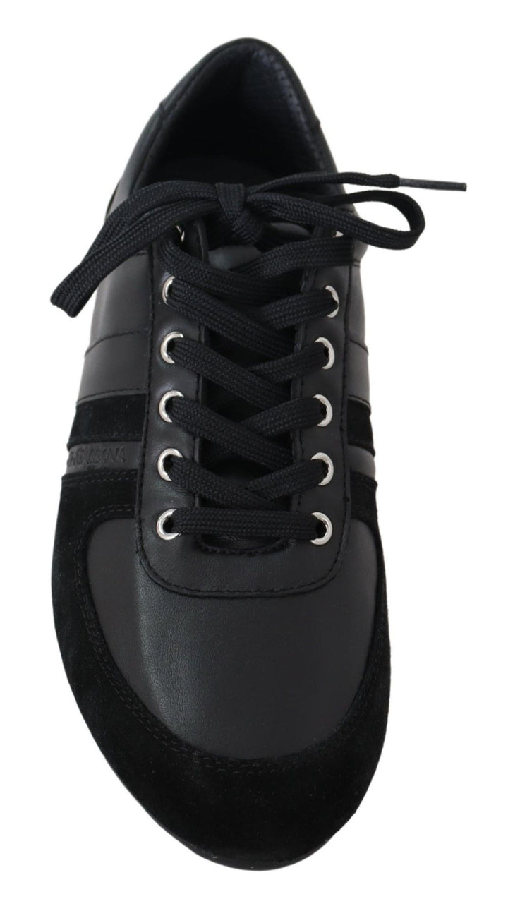 Dolce &amp; Gabbana Sample Sale Dolce &amp; Gabbana Black Logo Leather Casual Sneakers Shoes - | Designer outlet