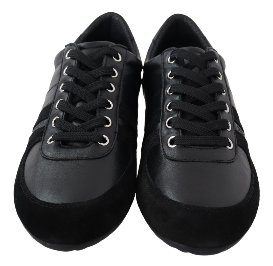 Dolce &amp; Gabbana Sample Sale Dolce &amp; Gabbana Black Logo Leather Casual Sneakers Shoes - | Designer outlet