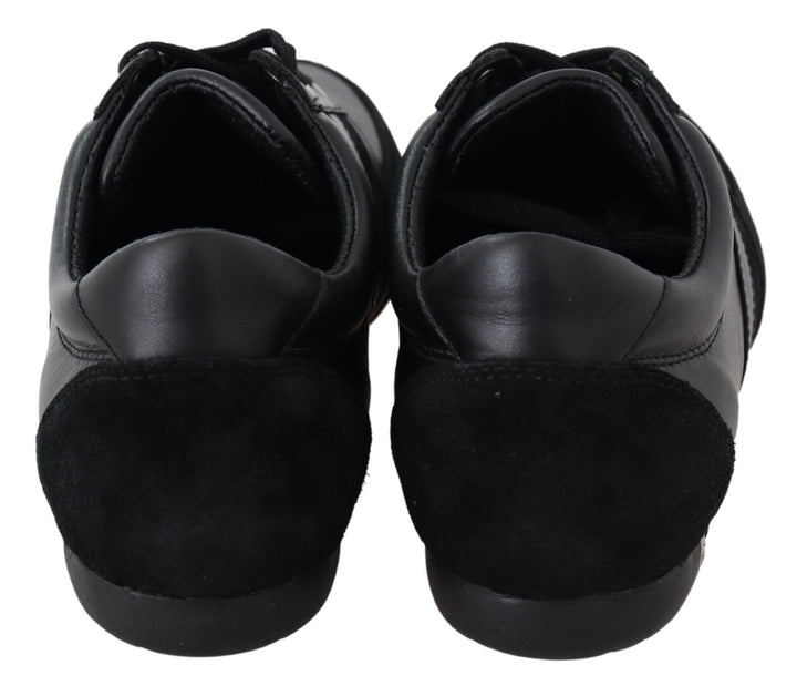 Dolce &amp; Gabbana Sample Sale Dolce &amp; Gabbana Black Logo Leather Casual Sneakers Shoes - | Designer outlet