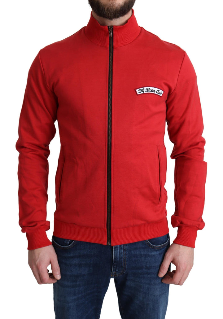 Dolce &amp; Gabbana Sample Sale Dolce &amp; Gabbana Red DG Motor Club Zippered Cardigan Sweater - | Designer outlet