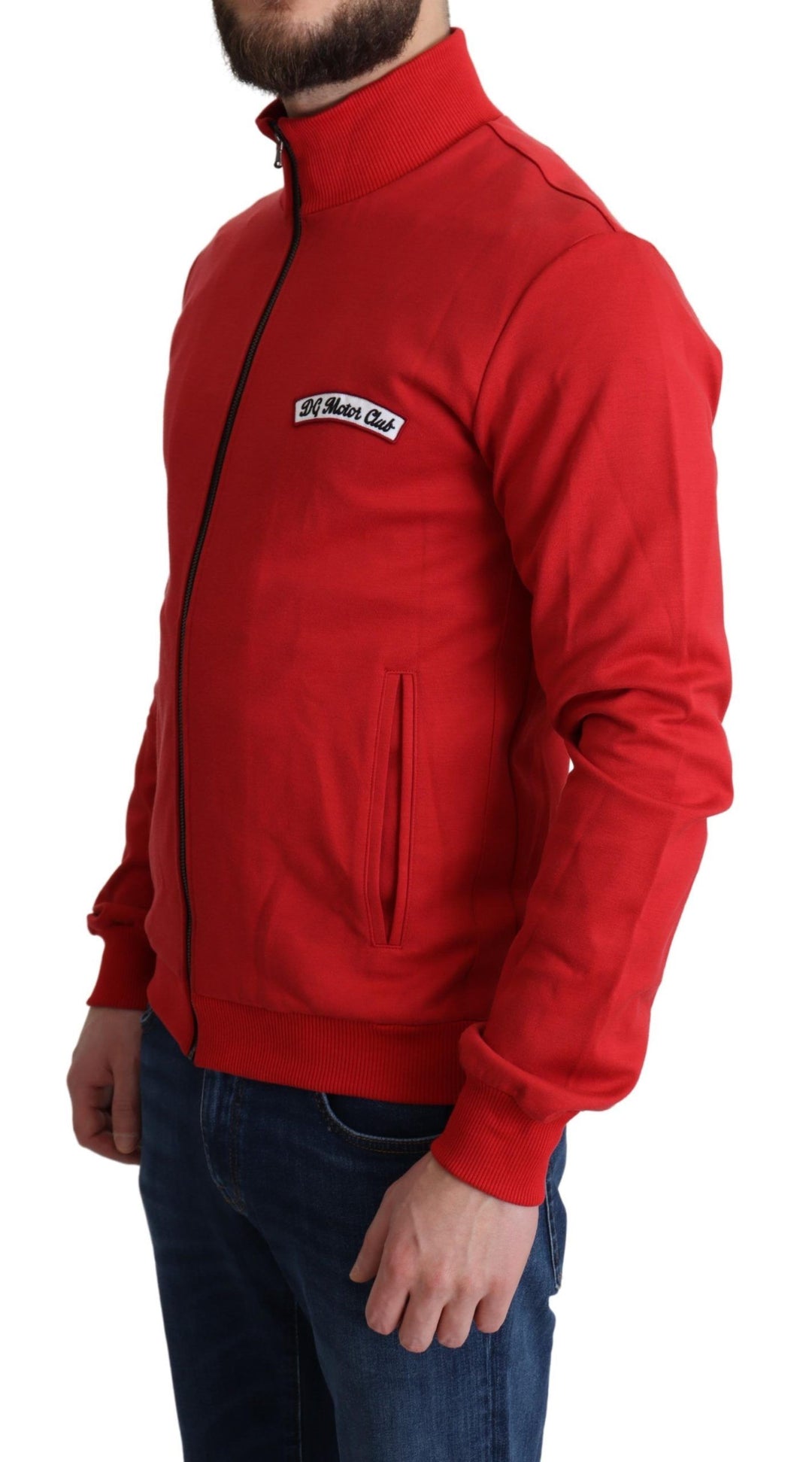 Dolce &amp; Gabbana Sample Sale Dolce &amp; Gabbana Red DG Motor Club Zippered Cardigan Sweater - | Designer outlet