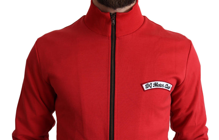 Dolce &amp; Gabbana Sample Sale Dolce &amp; Gabbana Red DG Motor Club Zippered Cardigan Sweater - | Designer outlet