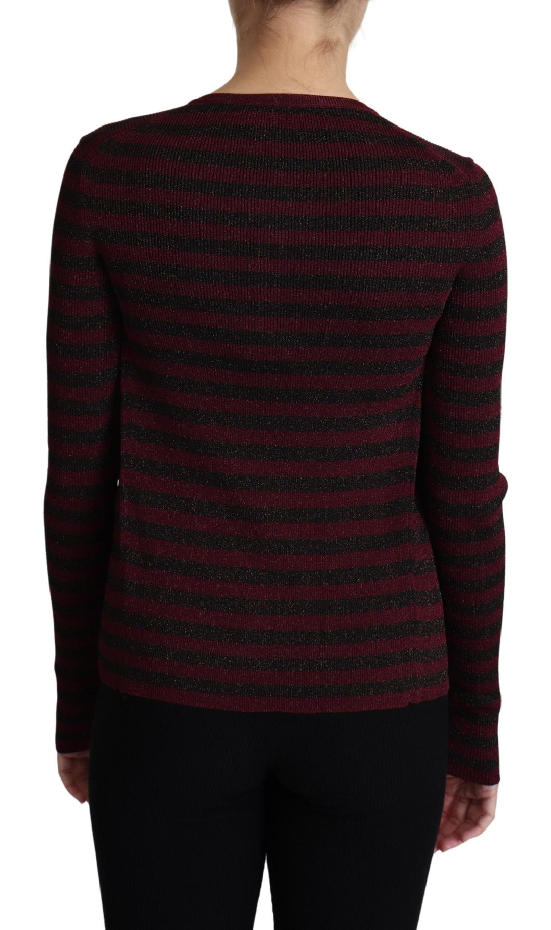 Dolce &amp; Gabbana Sample Sale Dolce &amp; Gabbana Black Red Striped Viscose Cardigan Sweater - | Designer outlet