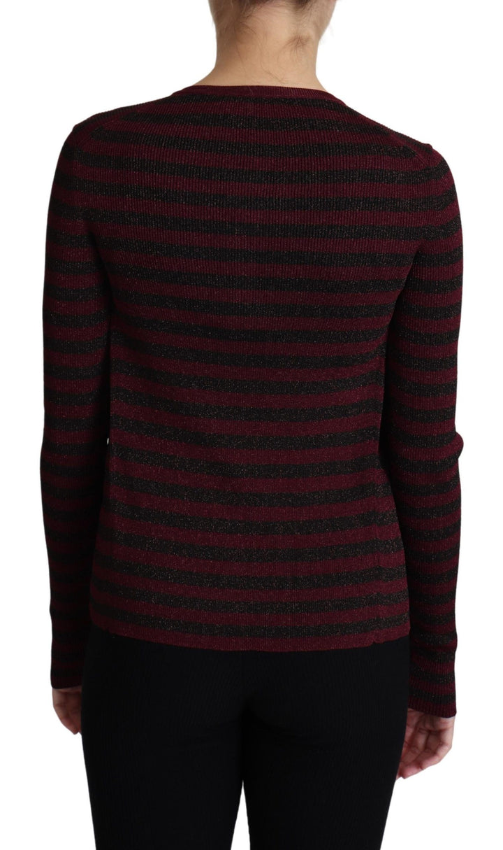 Dolce &amp; Gabbana Sample Sale Dolce &amp; Gabbana Black Red Striped Viscose Cardigan Sweater - | Designer outlet