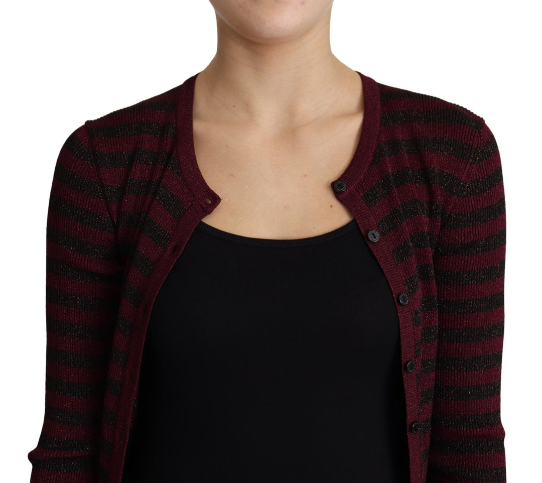 Dolce &amp; Gabbana Sample Sale Dolce &amp; Gabbana Black Red Striped Viscose Cardigan Sweater - | Designer outlet