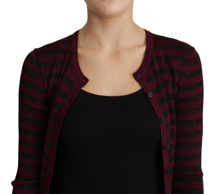 Dolce &amp; Gabbana Sample Sale Dolce &amp; Gabbana Black Red Striped Viscose Cardigan Sweater - | Designer outlet