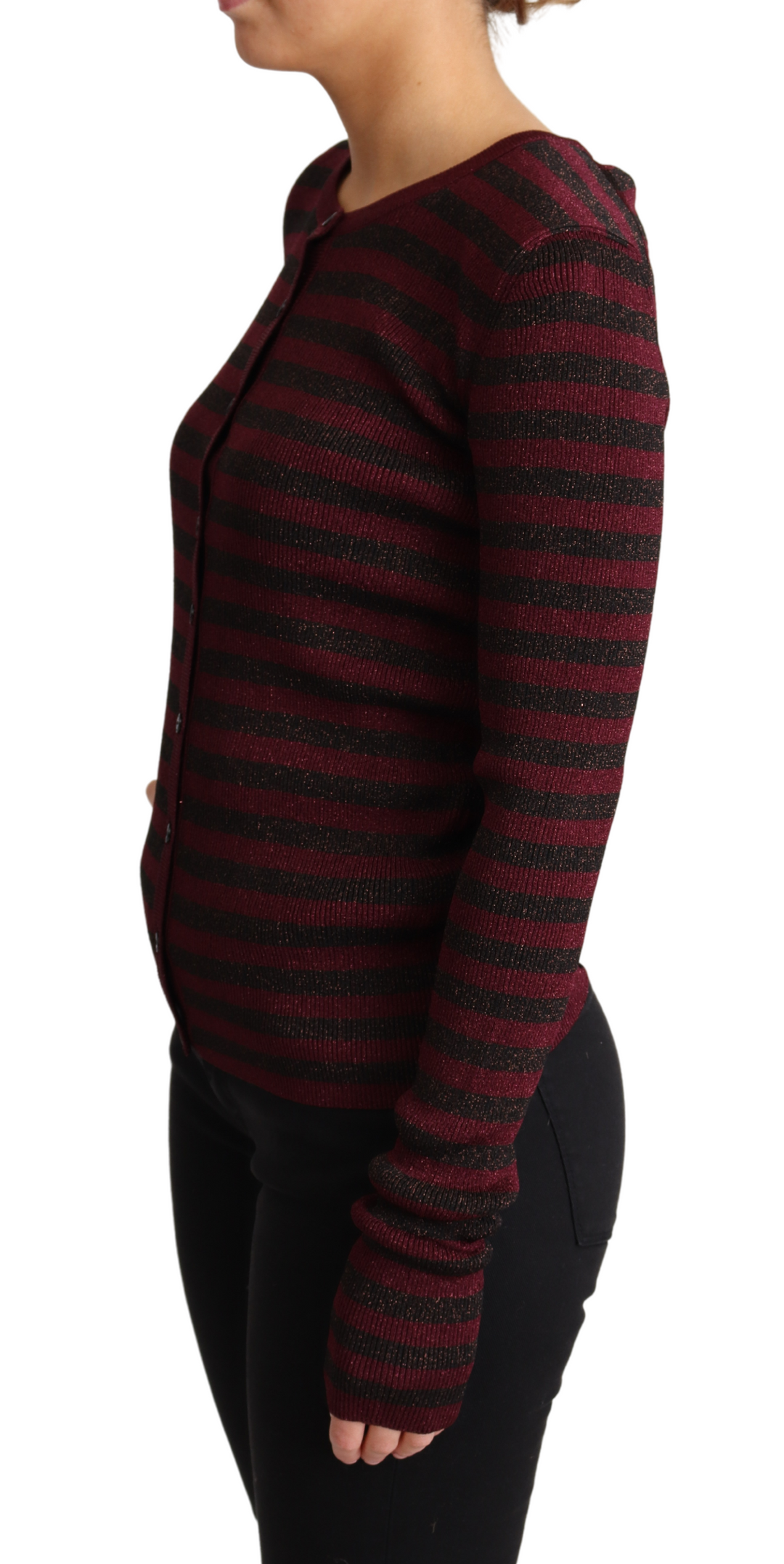 Dolce &amp; Gabbana Sample Sale Dolce &amp; Gabbana Black Red Striped Viscose Cardigan Sweater - | Designer outlet