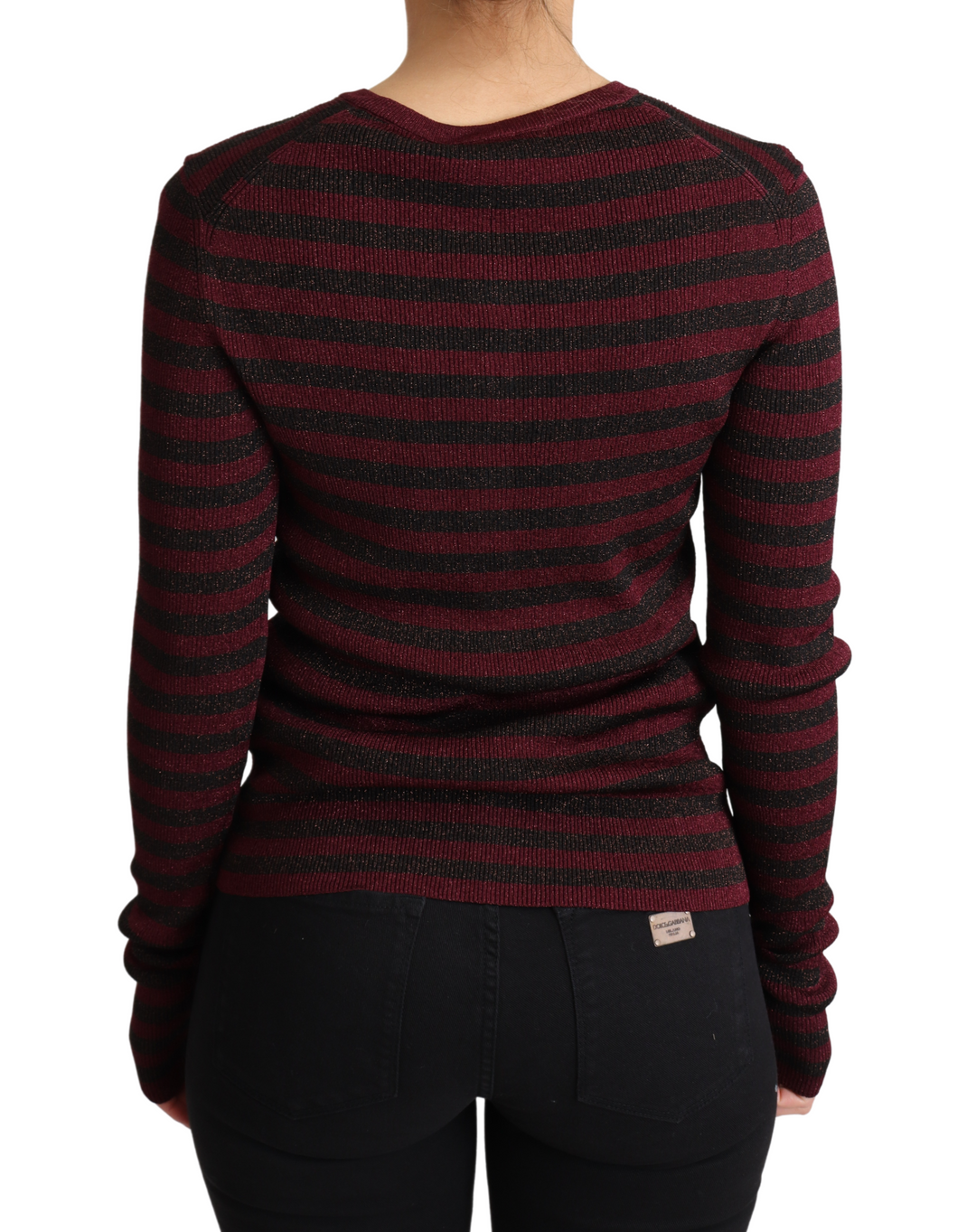 Dolce &amp; Gabbana Sample Sale Dolce &amp; Gabbana Black Red Striped Viscose Cardigan Sweater - | Designer outlet