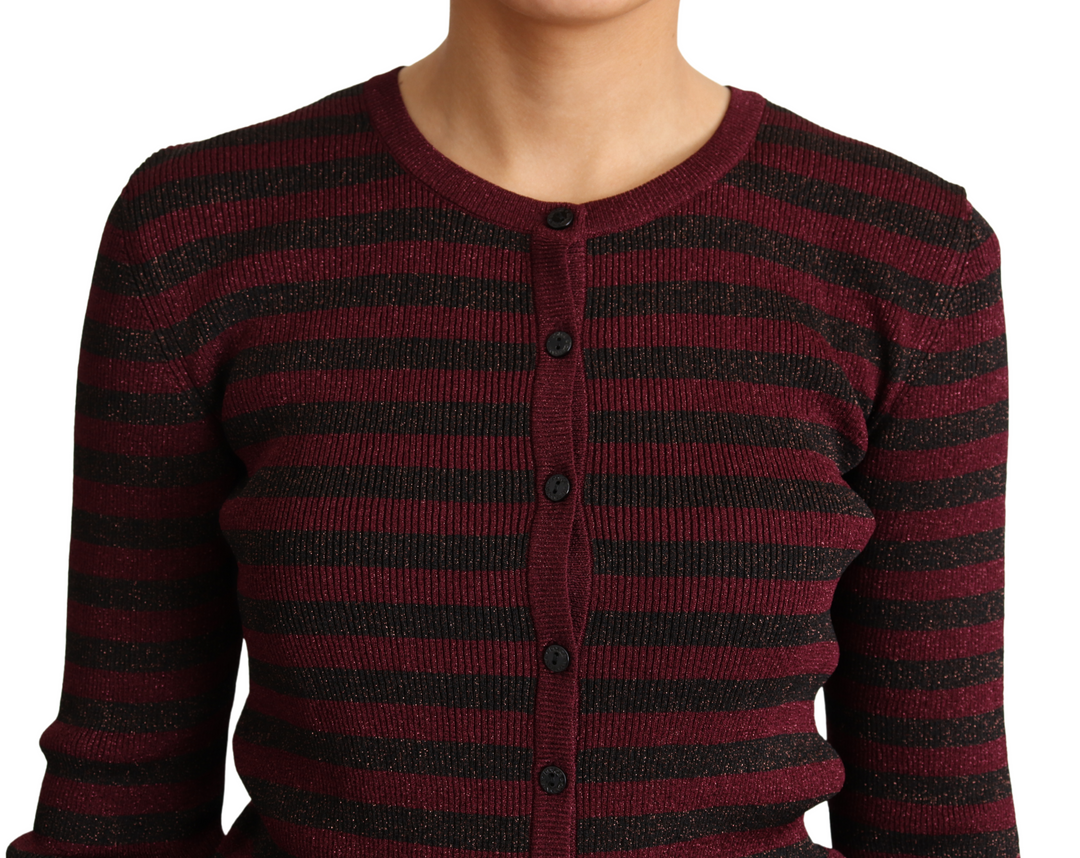 Dolce &amp; Gabbana Sample Sale Dolce &amp; Gabbana Black Red Striped Viscose Cardigan Sweater - | Designer outlet
