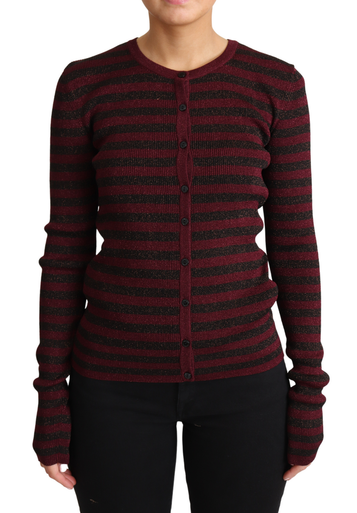 Dolce &amp; Gabbana Sample Sale Dolce &amp; Gabbana Black Red Striped Viscose Cardigan Sweater - | Designer outlet