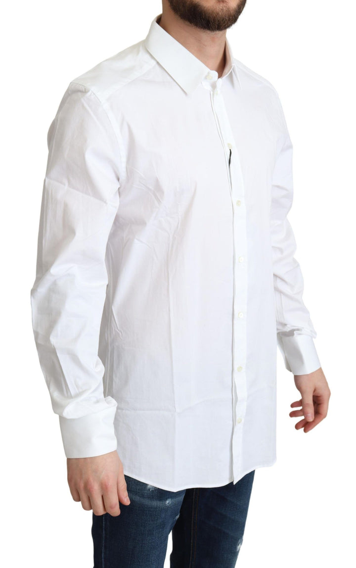 Dolce & Gabbana Elegant White Cotton Stretch Dress Shirt