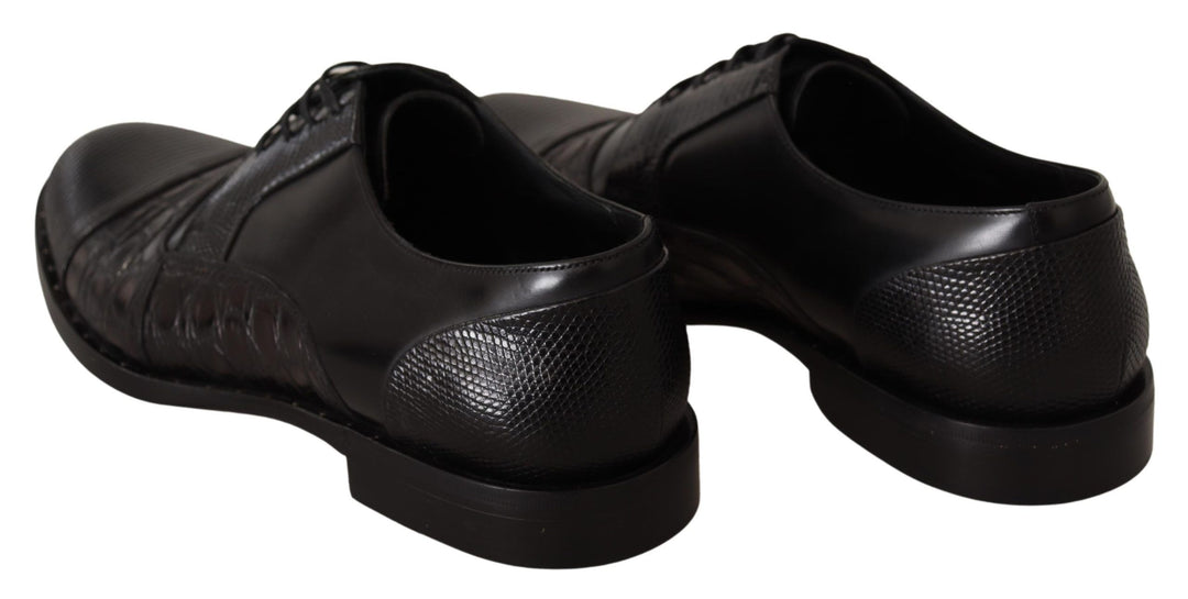 Dolce &amp; Gabbana Sample Sale Dolce &amp; Gabbana Black Leather Exotic Skins Formal Shoes - | Designer outlet