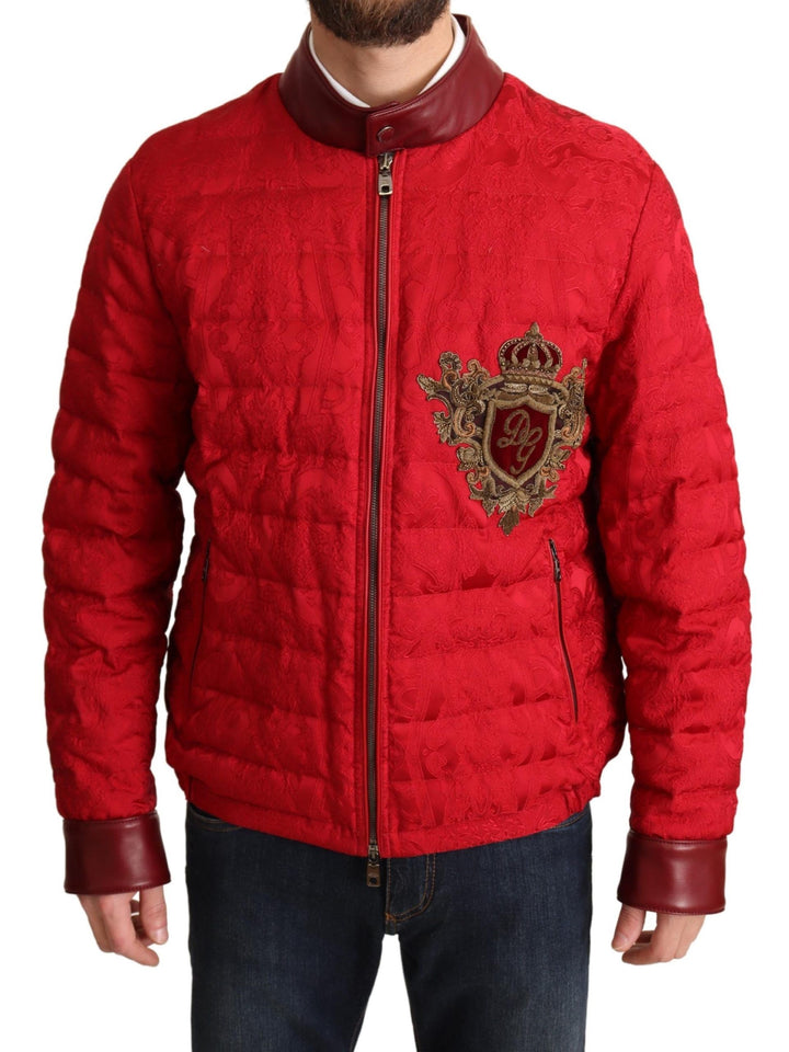 Dolce & Gabbana - Dolce & Gabbana Red and Gold Bomber Designer Jacket - JKT2903 - IT48 - Ask Me Wear