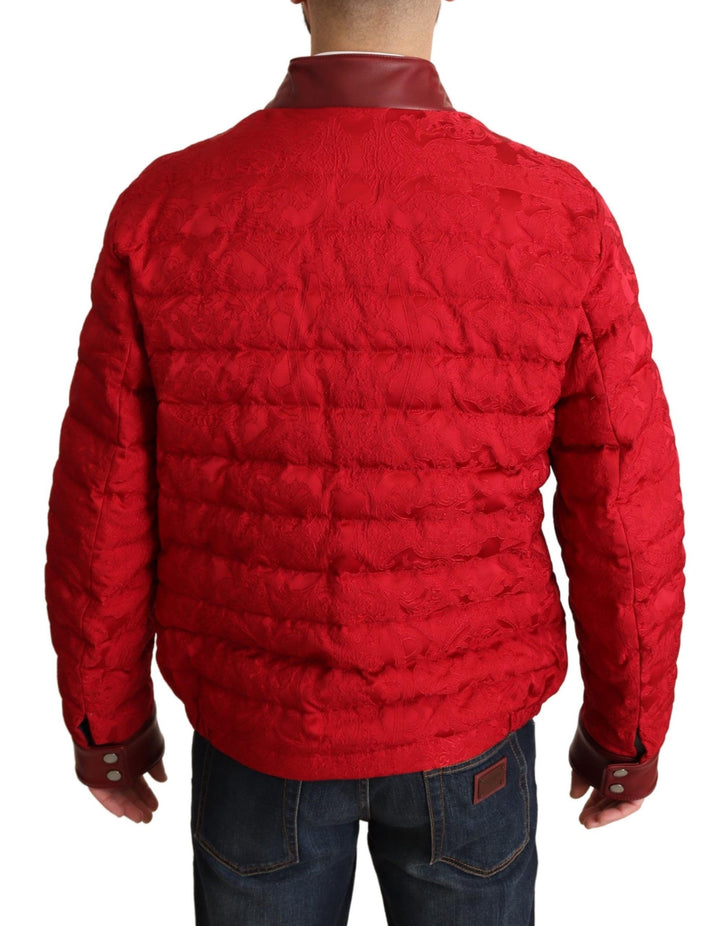 Dolce & Gabbana - Dolce & Gabbana Red and Gold Bomber Designer Jacket - JKT2903 - IT48 - Ask Me Wear