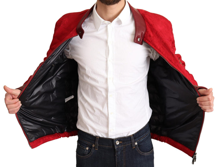 Dolce & Gabbana - Dolce & Gabbana Red and Gold Bomber Designer Jacket - JKT2903 - IT48 - Ask Me Wear