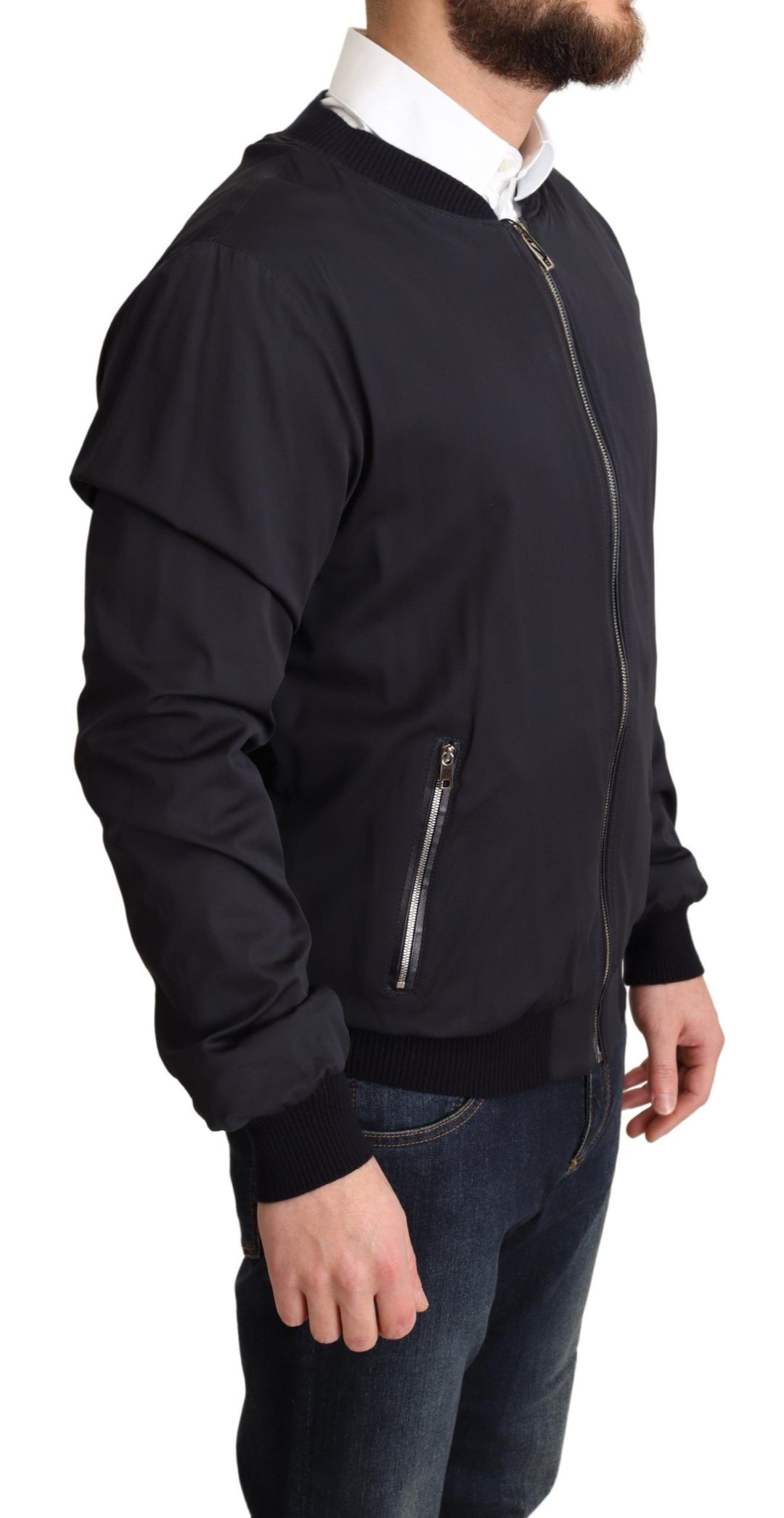 Dolce & Gabbana - Dolce & Gabbana Elegant Silk Blend Bomber Jacket - JKT2915 - 48 - Ask Me Wear