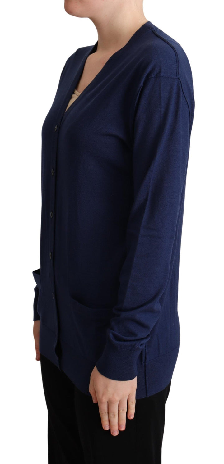 Dolce &amp; Gabbana Sample Sale Dolce &amp; Gabbana Blue Virgin Wool Button Down Cardigan Sweater - | Designer outlet
