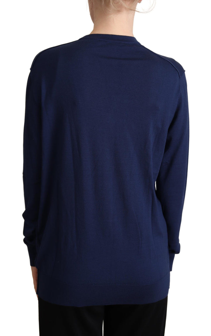 Dolce &amp; Gabbana Sample Sale Dolce &amp; Gabbana Blue Virgin Wool Button Down Cardigan Sweater - | Designer outlet