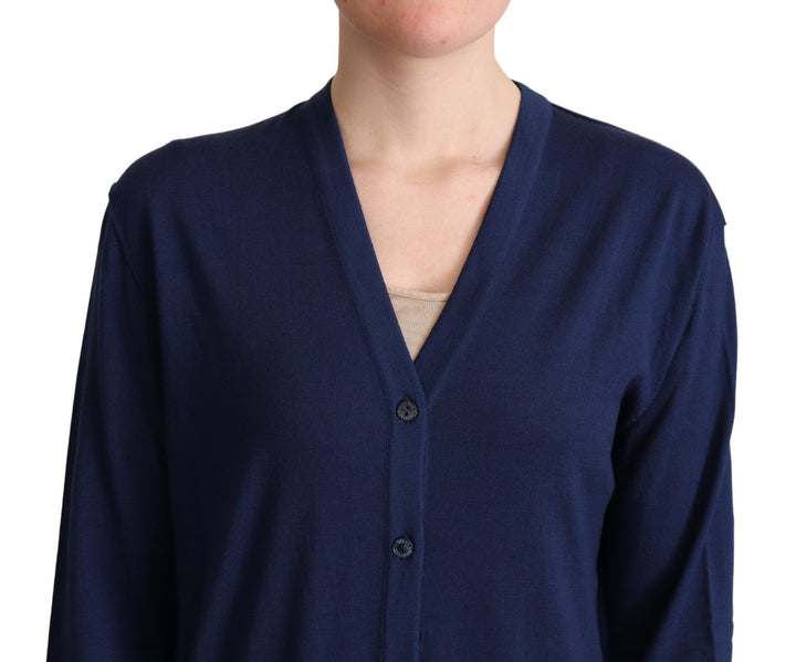 Dolce &amp; Gabbana Sample Sale Dolce &amp; Gabbana Blue Virgin Wool Button Down Cardigan Sweater - | Designer outlet