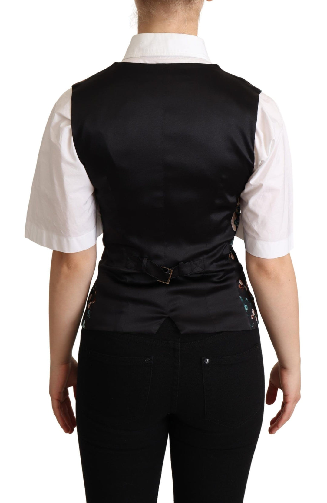 Dolce &amp; Gabbana Black Jacquard Floral Waistcoat Vest by Dolce &amp; Gabbana outlet now on sale