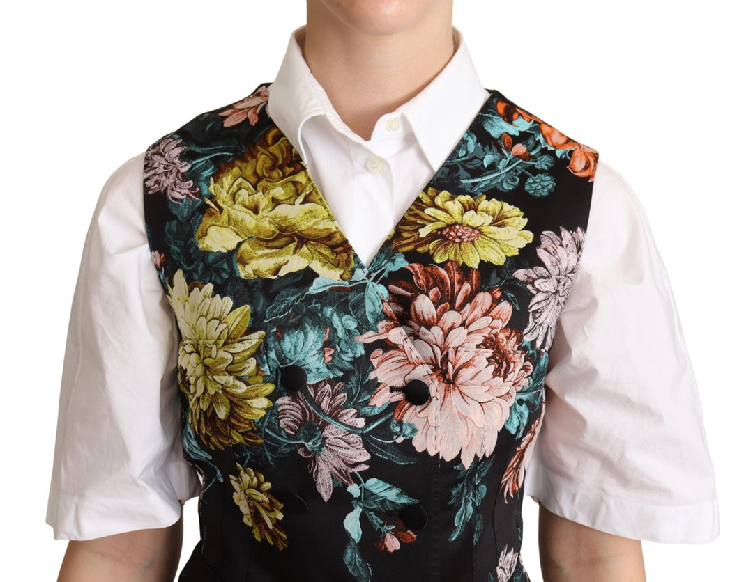 Dolce &amp; Gabbana Black Jacquard Floral Waistcoat Vest by Dolce &amp; Gabbana outlet now on sale