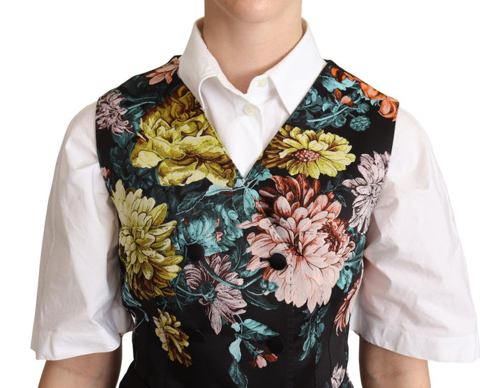 Dolce &amp; Gabbana Black Jacquard Floral Waistcoat Vest by Dolce &amp; Gabbana outlet now on sale