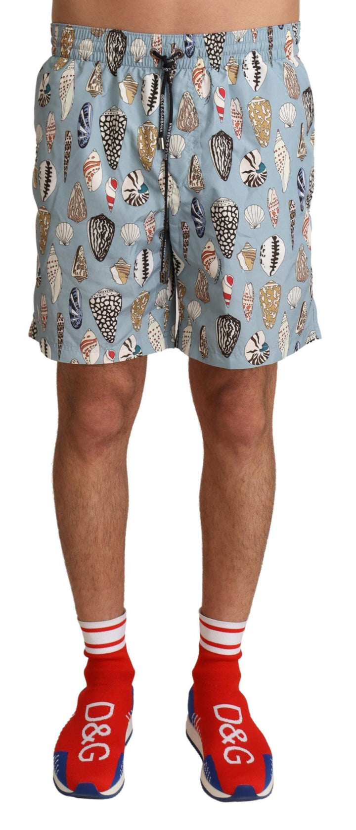 Dolce &amp; Gabbana Sample Sale Dolce &amp; Gabbana Blue Seashell Beachwear Swimwear Shorts - | Designer outlet
