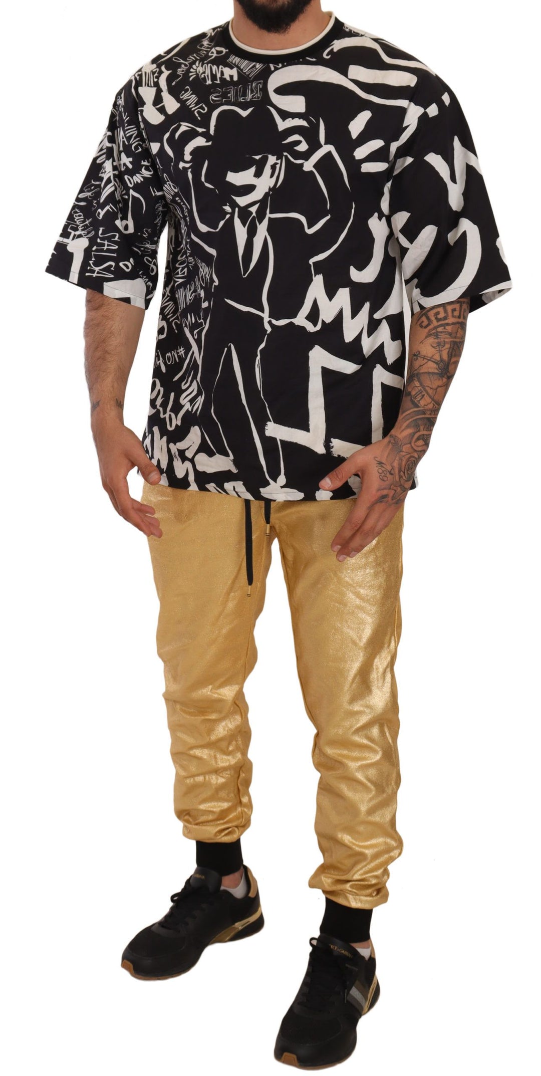 Dolce &amp; Gabbana Sample Sale Dolce &amp; Gabbana Gold Pig Of The Year Cotton Trousers Pants - | Designer outlet