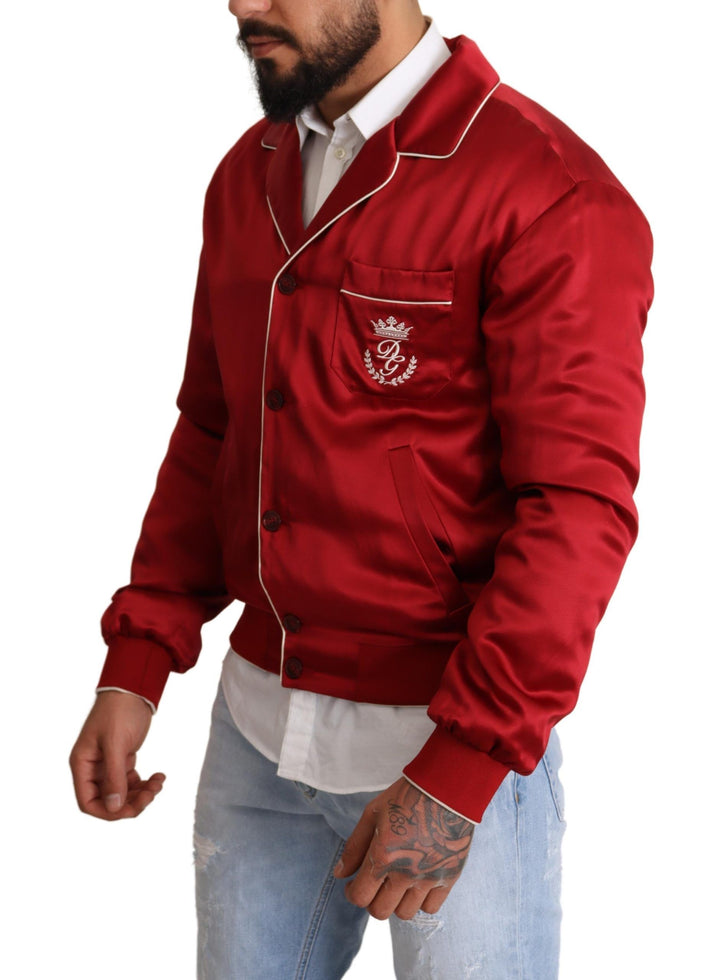 Dolce & Gabbana - Dolce & Gabbana Sumptuous Silk Red Bomber Jacket - JKT2914 - 48 - Ask Me Wear