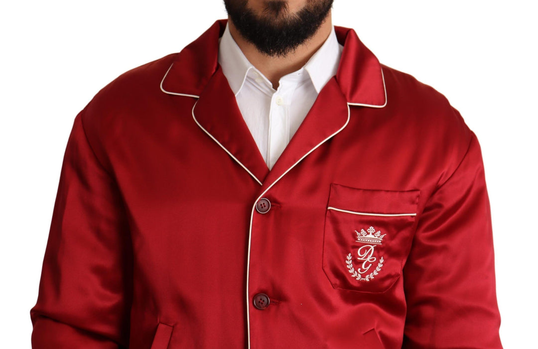 Dolce & Gabbana - Dolce & Gabbana Sumptuous Silk Red Bomber Jacket - JKT2914 - 48 - Ask Me Wear