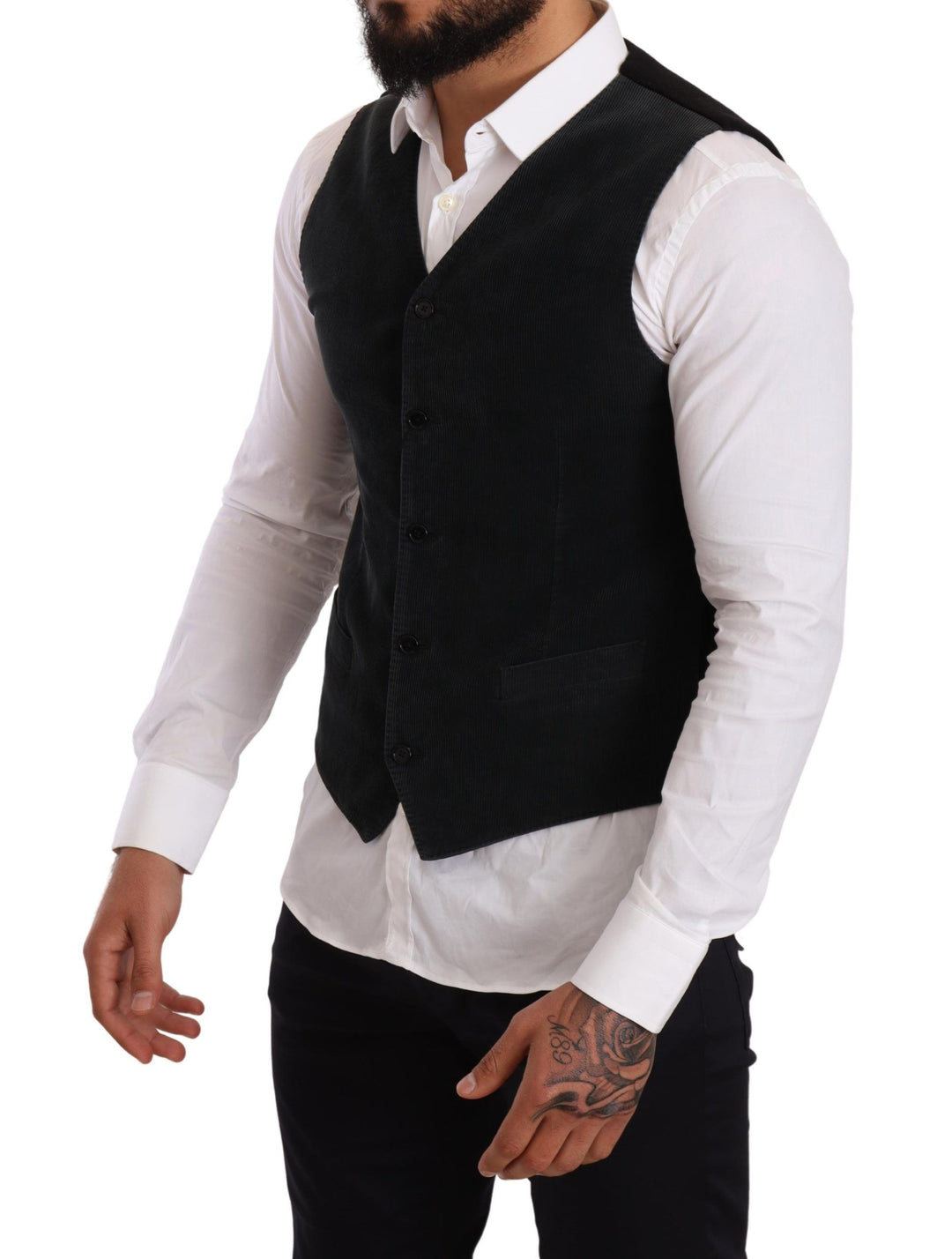 Dolce &amp; Gabbana Sample Sale Dolce &amp; Gabbana Black Cotton Single Breasted Waistcoat - | Designer outlet