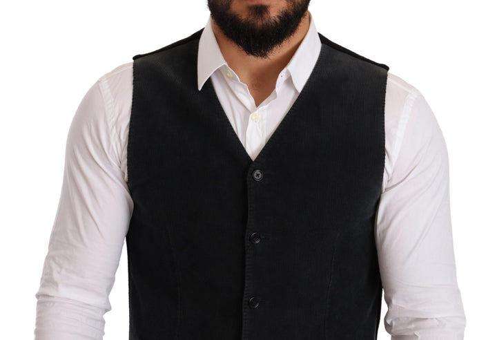 Dolce &amp; Gabbana Sample Sale Dolce &amp; Gabbana Black Cotton Single Breasted Waistcoat - | Designer outlet